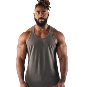 100% Cotton Gym Fitness Breathable Ribbed Absorb Sweat Wife Beater men's Tank Tops Men - Product Image 2