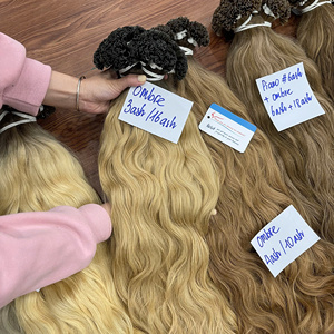 Extensions de cheveux humains ondulés à pointe en U, kératine chaude 2026, cuticules alignées, couleur cheveux russes, usine du Vietnam - Product Image 3