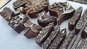 Hand Carved Wooden <b>Printing</b> <b>Blocks</b> Floral Animal Designs Textile <b>Printing</b> Stamps Craft Tools Handmade Wood <b>Blocks</b> - Product Image 2