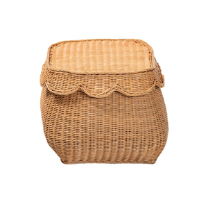 Panier de rangement en rotin naturel fait main avec couvercle, grand panier organisateur, décoration d'intérieur - Product Image 2