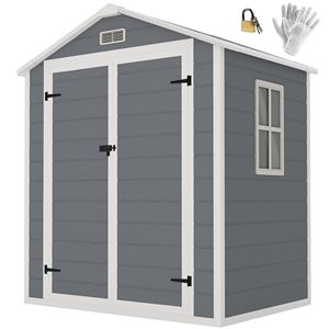 Casetta da Giardino in PVC Impermeabile e Anti-Roditori, Facile da Montare, con Telaio in Lega e Plastica, Finitura Zincata - Product Image 2