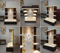 Temple en teck artisanal moderne pour salle de prière, taille personnalisée, couleur blanche, Mandir avec motif Om, sculpté à la main en Australie