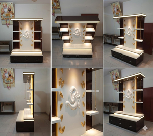 Modern Handcrafted Teak Wood <b>Temple</b> for Pooja Room with Customized Size and SEA Shipping - Product Image 5