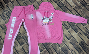 Custom Luxury Oversized Casual Women Sweatpants Hoodie <b>Set</b> Washed Straight Streetwear Tracksuits winter Solid 100% Cotton Crop - Product Image 4