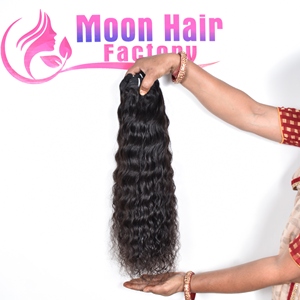 100% Wholesale Price Best Quality Remy Hair Machine Double Weft Bundles Natural Color Black <b>Curly</b> Indian Human Hair <b>Extensions</b> - Product Image 2