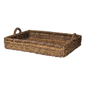 Plateau de service décoratif tissé en saule - Product Image 1