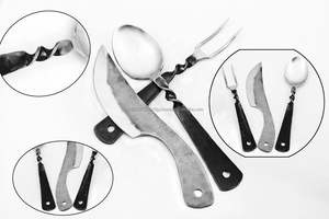 Couteau médiéval à main personnalisé forgé ensemble de couverts en fer médiéval couteaux ustensiles de salle à manger de style renaissance - Product Image 4