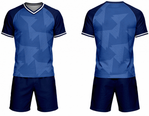 Conjunto de Camiseta de Fútbol con Cuello en V para Hombre, Diseño Geométrico Rojo y Negro, Sublimación, Manga Corta, Uniforme - Product Image 4