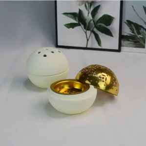 Customized Metal Ceramic Bakhoor burner Polish Finished For Ramadan Eid Festive Circular Trendy Mabkhara Stylish <b>Incense</b> <b>Holder</b> - Product Image 6