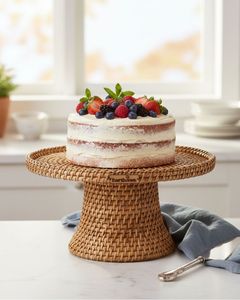 Premium Handcrafted Rattan Cake Stand For <b>Cupcake</b> Display Wedding Centerpiece And Event Decoration Ideas - Product Image 1