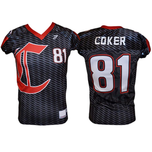 Maillot de football américain style professionnel pour adulte et jeune, en tissu respirant et robuste avec numéros en twill, personnalisable avec logo et couleur d'équipe, OEM - Product Image 4