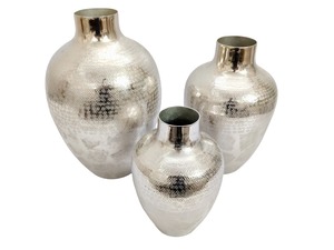 Vase en métal martelé, design moderne, fait main, pour mariage, baptême, centre de table irrégulier, décoration intérieure, haute qualité - Product Image 2