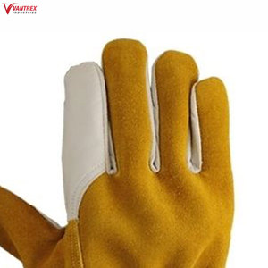 Gants de travail de haute qualité pour la soudure, la construction, la sécurité électrique, anti-coupure, résistants à la chaleur, respirants, en coton lisse 8 oz - Product Image 4