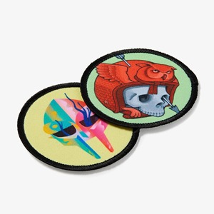 Patchs thermocollants en PU imprimé 3D sur toile, forme irrégulière, motif crâne artistique de chien pour vêtements - Product Image 6