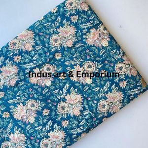 Tela de Algodón Cambray Estampada a Bloques 60x60, Tela de Algodón con Estampado Tradicional Jaipuri - Product Image 2