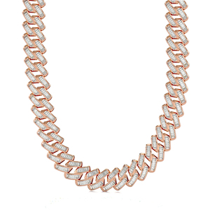 High Quality Custom Miami Hip Hop VVS Moissanite Diamond Necklace <b>Rope</b> <b>Chain</b> Bezel Setting Rose Gold 925 Silver for Certified - Product Image 1