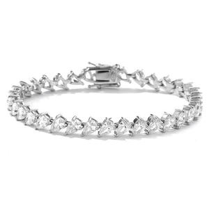 Moissanite Tennis Bracelet Silver Pear Cut Teardrop Sparkling Bracelet Elegant <b>Gift</b> for Her Anniversary Bridal - Product Image 1