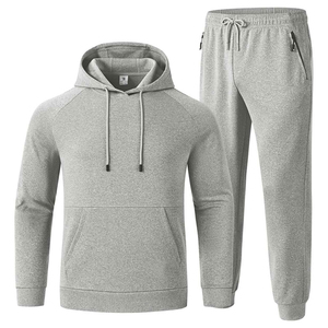 Nouvel arrivage : Ensemble de survêtement blanc à capuche pour homme, manches longues, couleur unie, pantalon de jogging décontracté avec poches latérales, respirant, idéal pour l'automne - Product Image 2