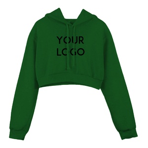 Sudadera corta con capucha para mujer, diseño personalizado, sin cantidad mínima, venta al por mayor - Product Image 1