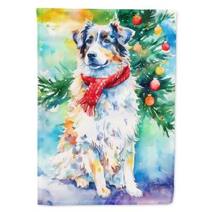 Drapeau de jardin de Noël de berger australien bannière de drapeau de cour décorative multicolore pour l'illustration de patio pour les parterres de fleurs de cour - Product Image 1
