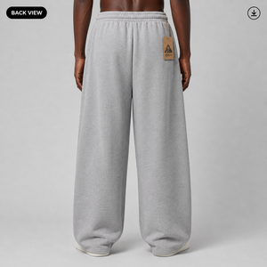Pantalon décontracté ample à jambe droite en toile 100 % coton respirant et écologique, avec logo personnalisé et impression numérique de haute qualité - Product Image 2