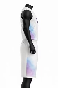 Ensembles d'uniformes de basketball personnalisés, maillots et shorts d'équipe sublimés, respirants, à séchage rapide, tenue de sport pour entraînement en extérieur - Product Image 2