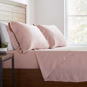 Bedding Linen Sheet Set 4pcs with <b>Pillow</b> Cases 1 Flat Sheet 1 Fitted Sheet 2 <b>Pillow</b> Cases - Product Image 3