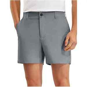 กางเกงขาสั้นเล่นกอล์ฟของผู้ชายกางเกงขาสั้นสำหรับผู้ชายผ้าถักสีพื้นแห้งเร็วพร้อมโลโก้ตามสั่ง - Product Image 3