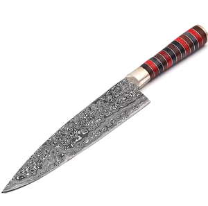 Professional Chef <b>Knife</b> Damascus Steel 13-Inch Hand Forged Modern Ambidextrous Resin Handle Brushed Finish Dishwasher <b>Safe</b> - Product Image 3
