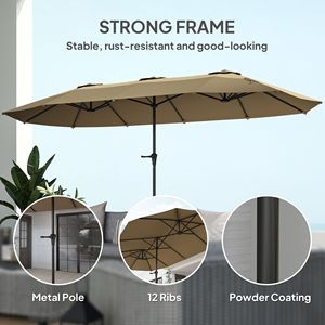 Ombrellone a braccio laterale extra large da 4 metri per patio con manovella facile e protezione solare UPF30+ per esterni - Product Image 6