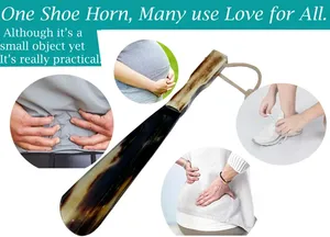 Hand Crafted Natural HORN <b>SHOE</b> Buffalo Horn Shoehorn with Handle Trending Handmade <b>Shoe</b> <b>Accessory</b> Trending premium buffalo horn - Product Image 5