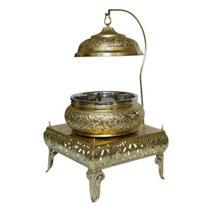 Cubierta de latón de tres estrellas para calentador de alimentos, diseño antiguo hecho a mano en oro, olla interior de acero inoxidable de 5L, para hoteles y restaurantes - Product Image 6