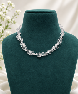 สร้อยคอหินธรรมชาติทรงหยดน้ำเรียบหรู ขายส่ง ลูกปัดทรงหยดน้ำเรียบเนียน สร้อยคอแบบโชคเกอร์ สง่างาม เหมาะเป็นของขวัญเครื่องประดับเจ้าสาว - Product Image 3