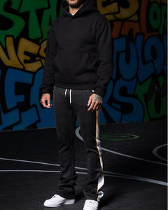 Survêtements streetwear personnalisés de haute qualité, pantalon de survêtement évasé, sweat-shirt unisexe vierge et ensemble de jogging avec pantalon de survêtement empilé, ensemble de survêtement pour homme - Product Image 6