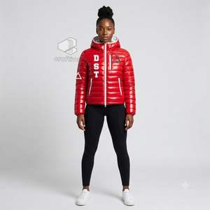 Delta |   Sigma |   Blouson matelassé à capuche Theta Sorority pour femme, veste universitaire brodée, isolée et chaude, style universitaire - Product Image 4