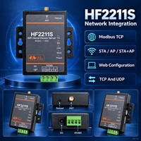 HF2211 WiFi Ethernet MQTT TCP/IP Konverter Serial Modbus IoT Gateway Dua Arah Transparan RTU DTU RS232 Komunikasi Jaringan
