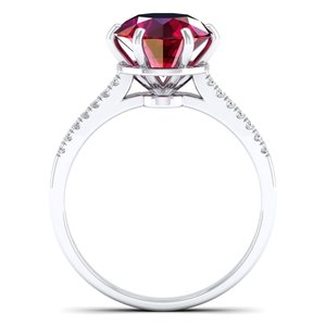 REYES Exquisite 925 Sterling <b>Silver</b> VVS Clarity Moissanite <b>Solitaire</b> <b>Ring</b> Round Cut 2.75Ct Natural Ruby Gemstone Fine Jewelry - Product Image 3