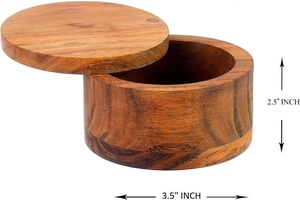 Boîte de rangement Artizon Studio en bois d'acacia, écologique, résistante au lave-vaisselle et au four, pour sel, épices et poivre, avec couvercle, best-seller - Product Image 5