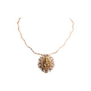 Pendentif Émeraude en Argent Sterling 925 Posture de Lord Ganesh Lumineux Gajaah, Ensemble Collier Pendentif Halo en Cristal d'Argent Pur - Product Image 2