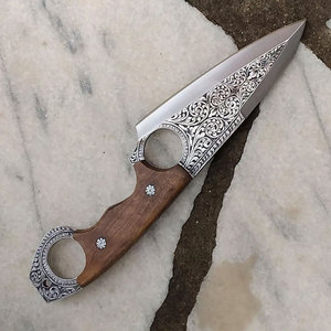 Couteau Karambit de style nouveau, Full Tang, avec gravure artisanale, design unique, couteau avec étui en cuir, couteau de chasse, couteau de camping - Product Image 1