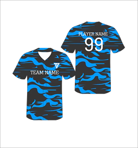 เสื้อเบสบอลคอวีพิมพ์ลายพรางแบบกำหนดเอง แขนสั้น ระบายเหงื่อได้ดี ผลิตจากโพลีเอสเตอร์ สำหรับผู้ใหญ่ ใส่ได้ทุกฤดู - Product Image 5