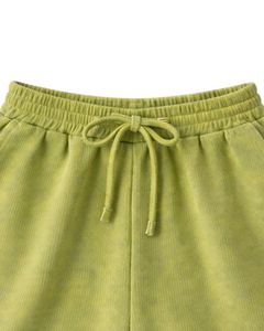 Custom Women Ribbed Crop Tank Top & Drawstring Shorts Set Olive <b>Green</b> With Black Star Casual Lounge Two Piece Outfit Wholesale - Product Image 4