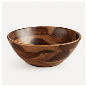 Grand saladier en bois d'acacia naturel, fait main, écologique, pour fruits et collations, logo personnalisé, vente en gros - Product Image 6