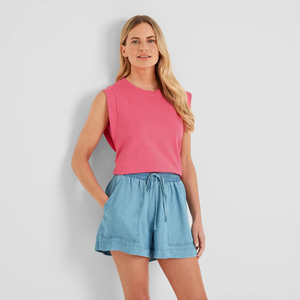 Camiseta sin mangas de algodón de alta calidad con estampado personalizado para mujer, estilo corto, con efecto desgastado y rotos, camiseta gráfica sin mangas para mujer - Product Image 1