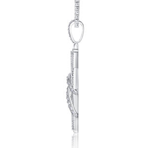 Pendentif croix plaqué argent avec strass, collier religieux en alliage pour homme, bijoux de mode - Product Image 2