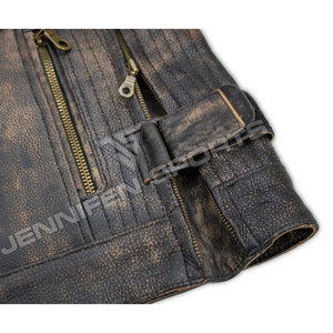 Blouson de moto pour homme en cuir de vachette véritable, style vintage, nouvelle collection 2026, meilleur prix - Product Image 4