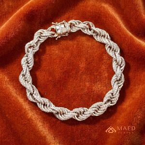 925 Sterling <b>Silver</b> Moissanite Bracelet Fashion Jewelry Floral Link Bracelet <b>for</b> Women & <b>Men</b> Elegant Gift Fine Jewelry NYC Style - Product Image 3
