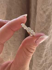 Anillos Apilables Ondulados con Diamantes Cultivados en Laboratorio de 1 Quilate en Forma Redonda, Diseño Curvo, para Propuesta de Matrimonio, Joyería Moderna, Oro Sólido de 14K - Product Image 5