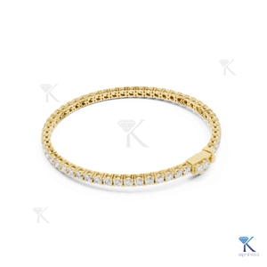 2.50 MM Lab Grown Diamond Round Brilliant Cut Filled E Color Classic Tennis Bracelet 14K <b>Solid</b> <b>Gold</b> Luxury Unisex Bridal Jewelry - Product Image 5