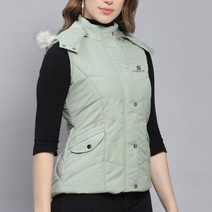 <b>Women's</b> Lightweight Puffer Vest Breathable Quilted <b>Sleeveless</b> <b>Jacket</b> Stand Collar Zipper Front Windproof Casual Size Vest Solid - Product Image 1